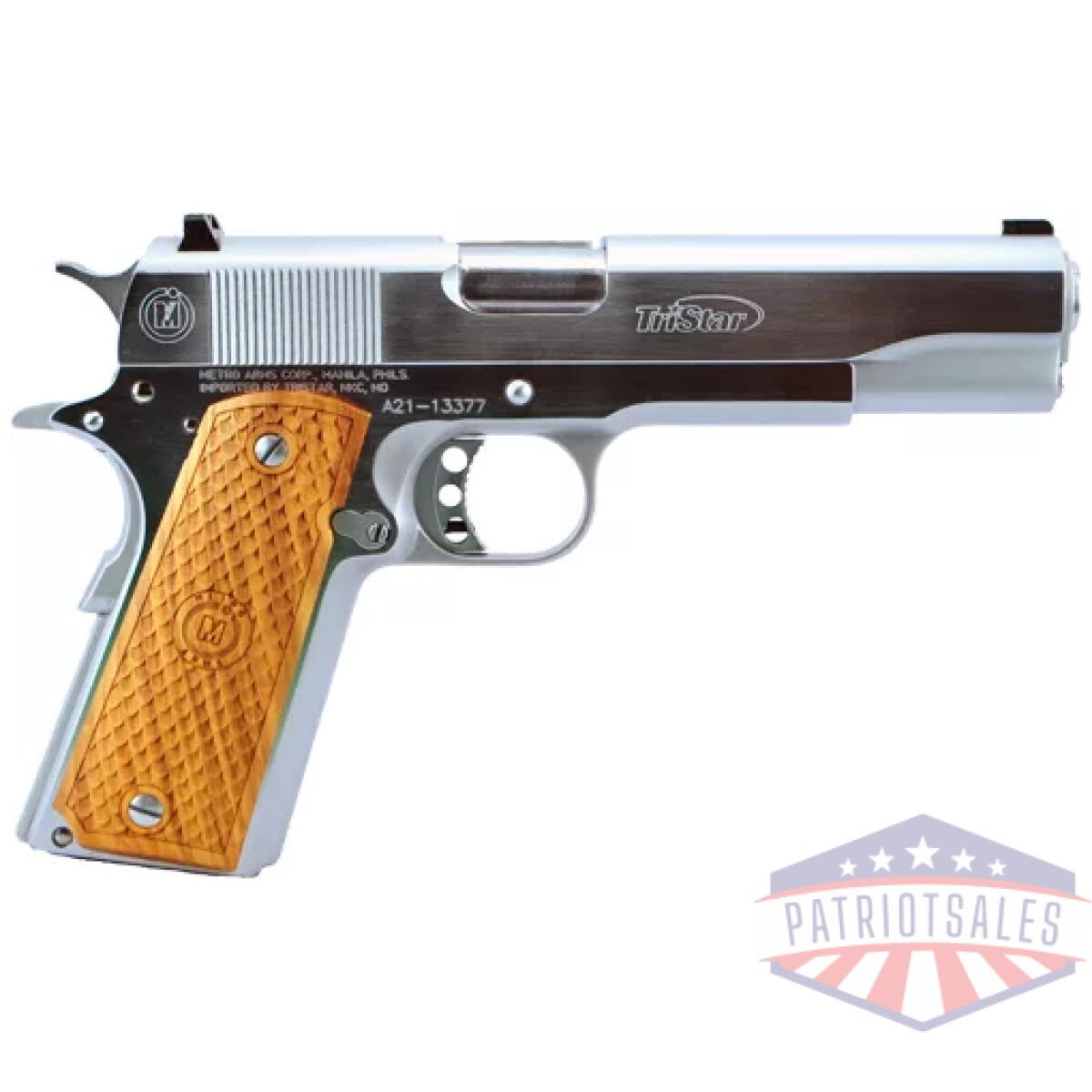 G85602. Webp - tristar american classic gov't - 1911 45acp 5" chrome/wood - g85602