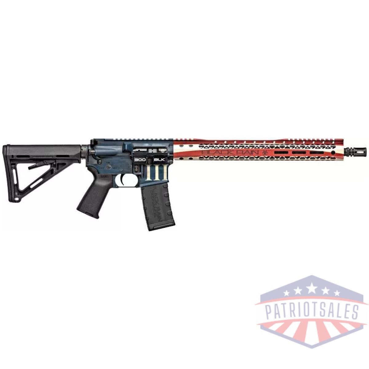 Gbropat300blkbr_2. Webp - black rain spec+ patriot rifle - 300blk 16" betsy ross 30rd - gbropat300blkbr 2