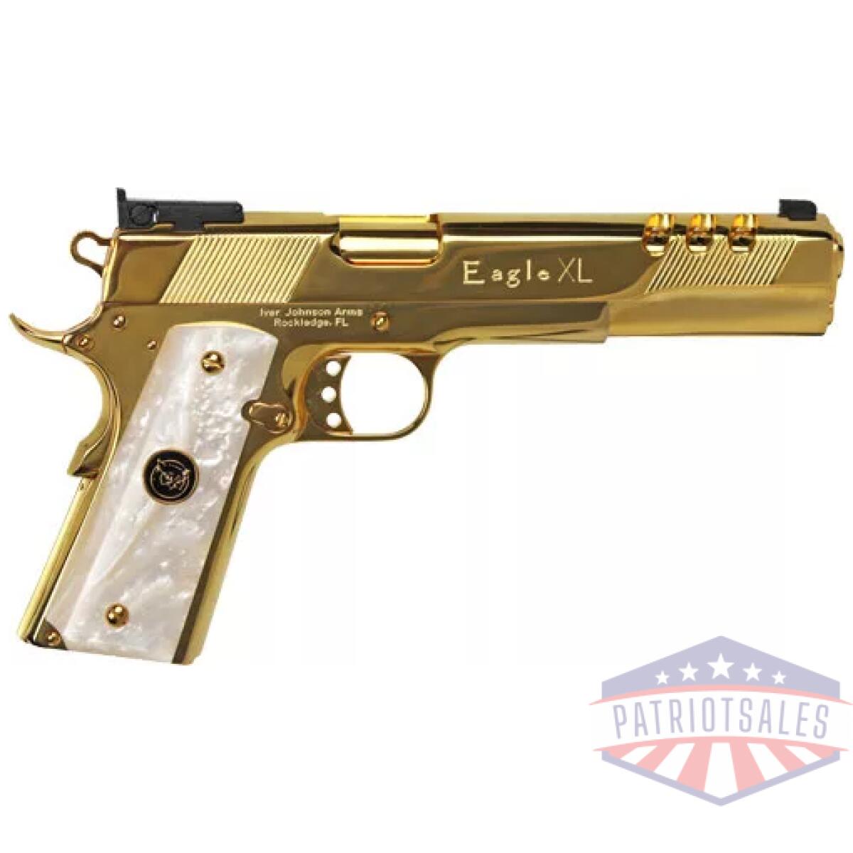 Gij40_1. Webp - iver johnson eagle xl ported - 45acp 6" 24k gold white pearl - gij40 1