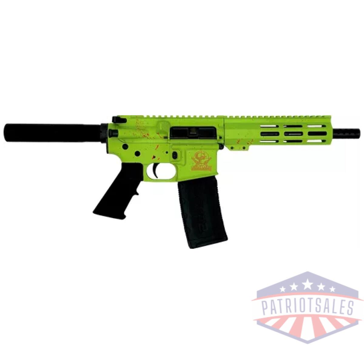 Gl15223pszom. Webp - glfa ar15 pistol 223 wylde - 7. 5" nitride zombie splatter - gl15223pszom