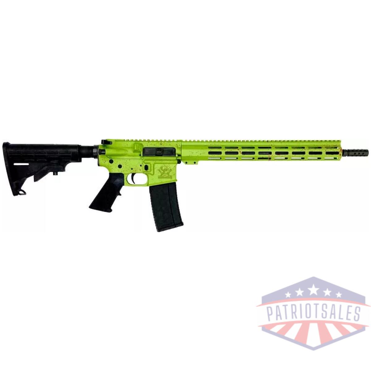 Gl15223szom. Webp - glfa ar15 splatter 223 wylde - 16" nit bbl zombie green - gl15223szom