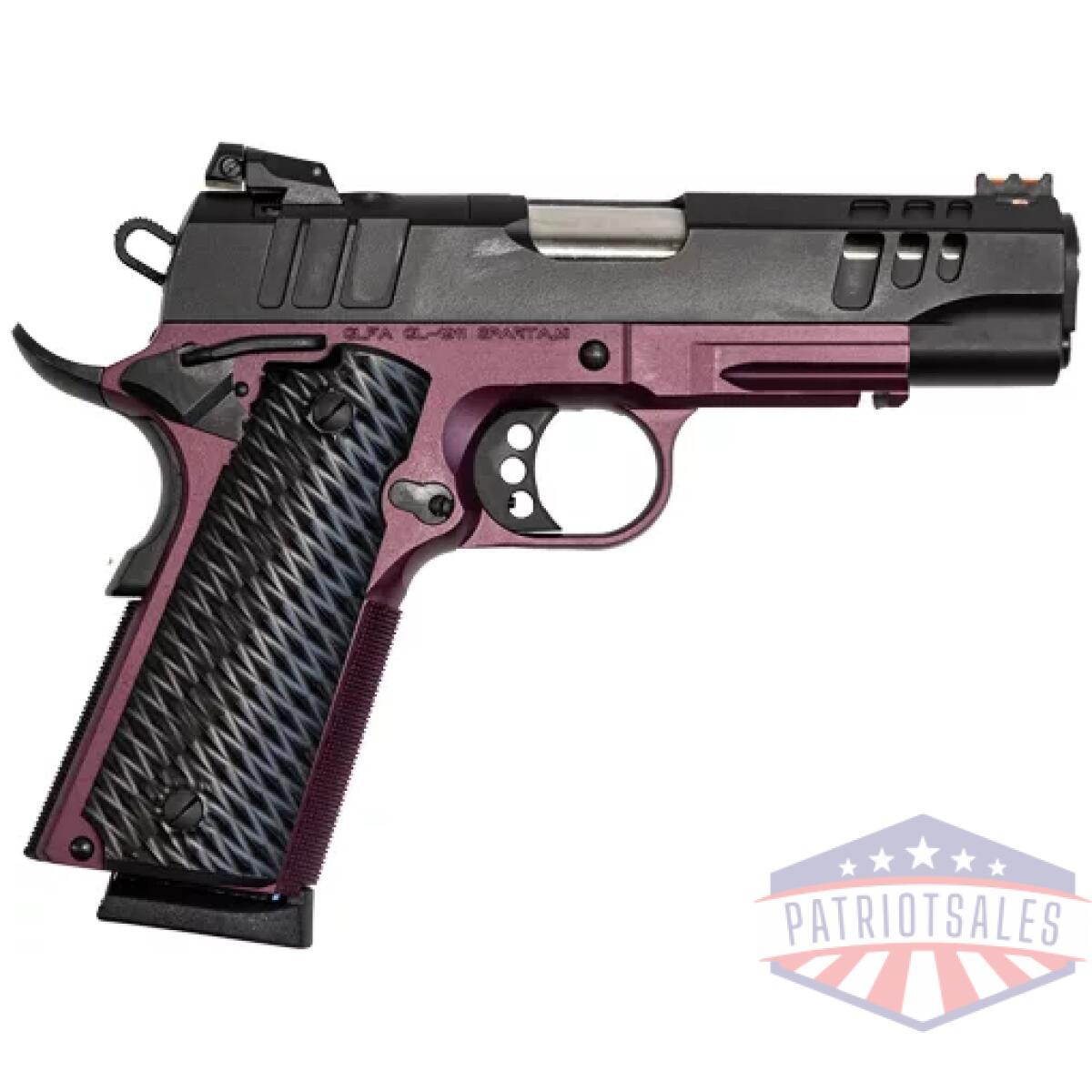 Gl19119csschy. Webp - glfa 1911 pistol 9mm 4. 25" fs - blk slide black cherry frame - gl19119csschy