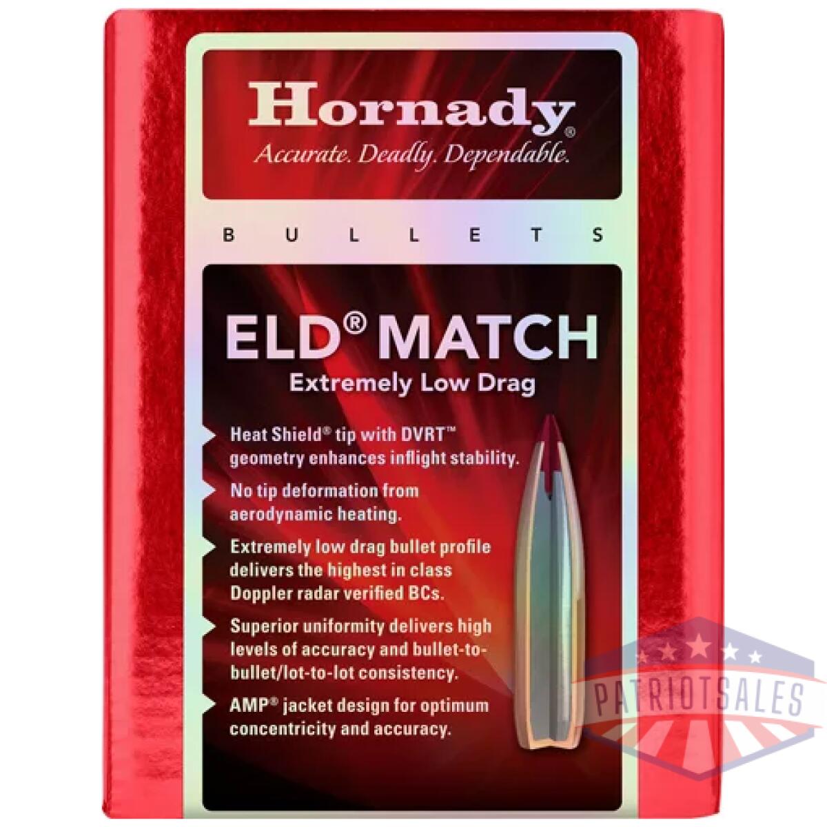 Hdy245301. Webp - hornady bullets 6mm. 243 - 109gr eld-match 500ct 6bx/cs - hdy245301