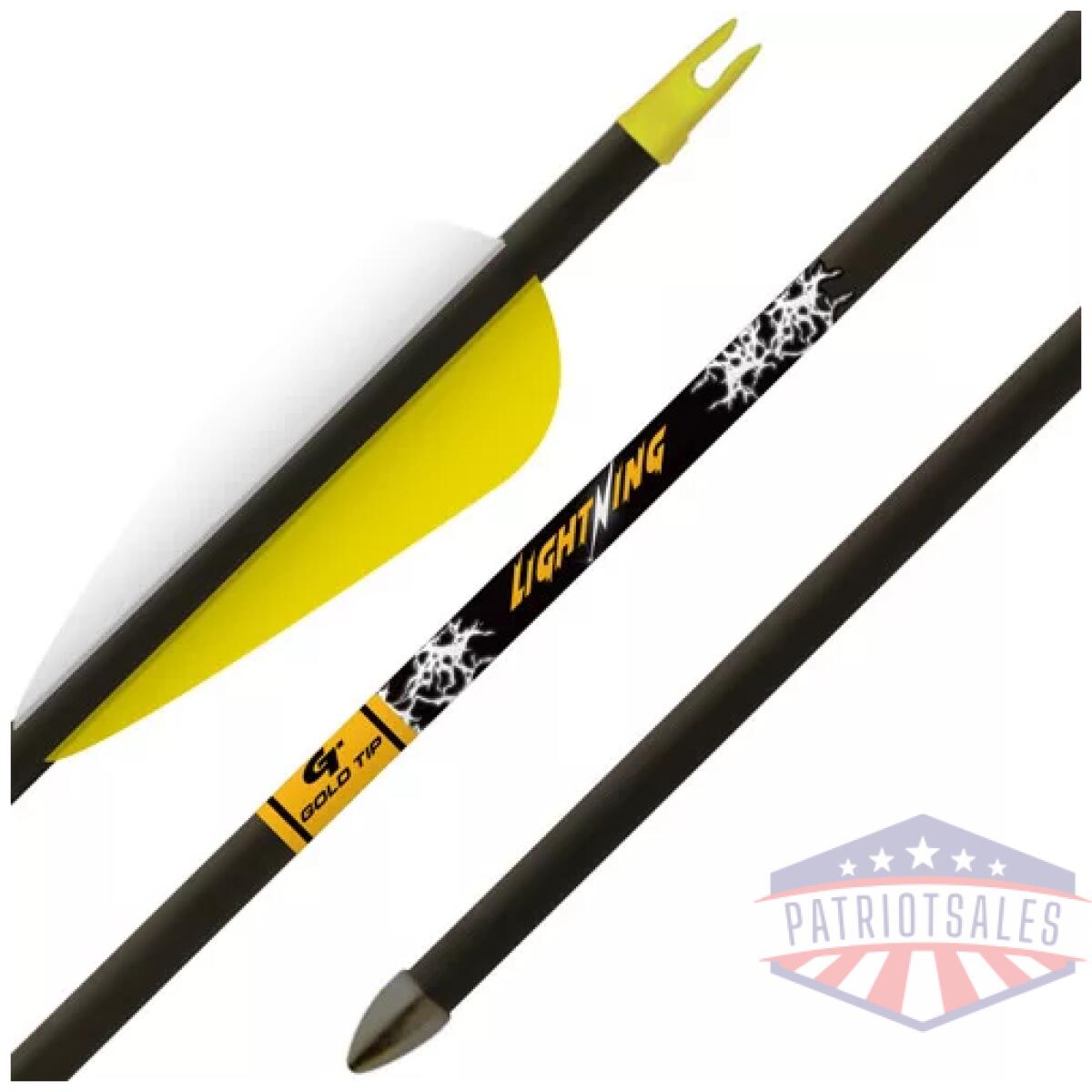 Liga253_1. Webp - gold tip arrow lightning youth - 2. 5" vane tec glued-in pnt 3pk - liga253 1