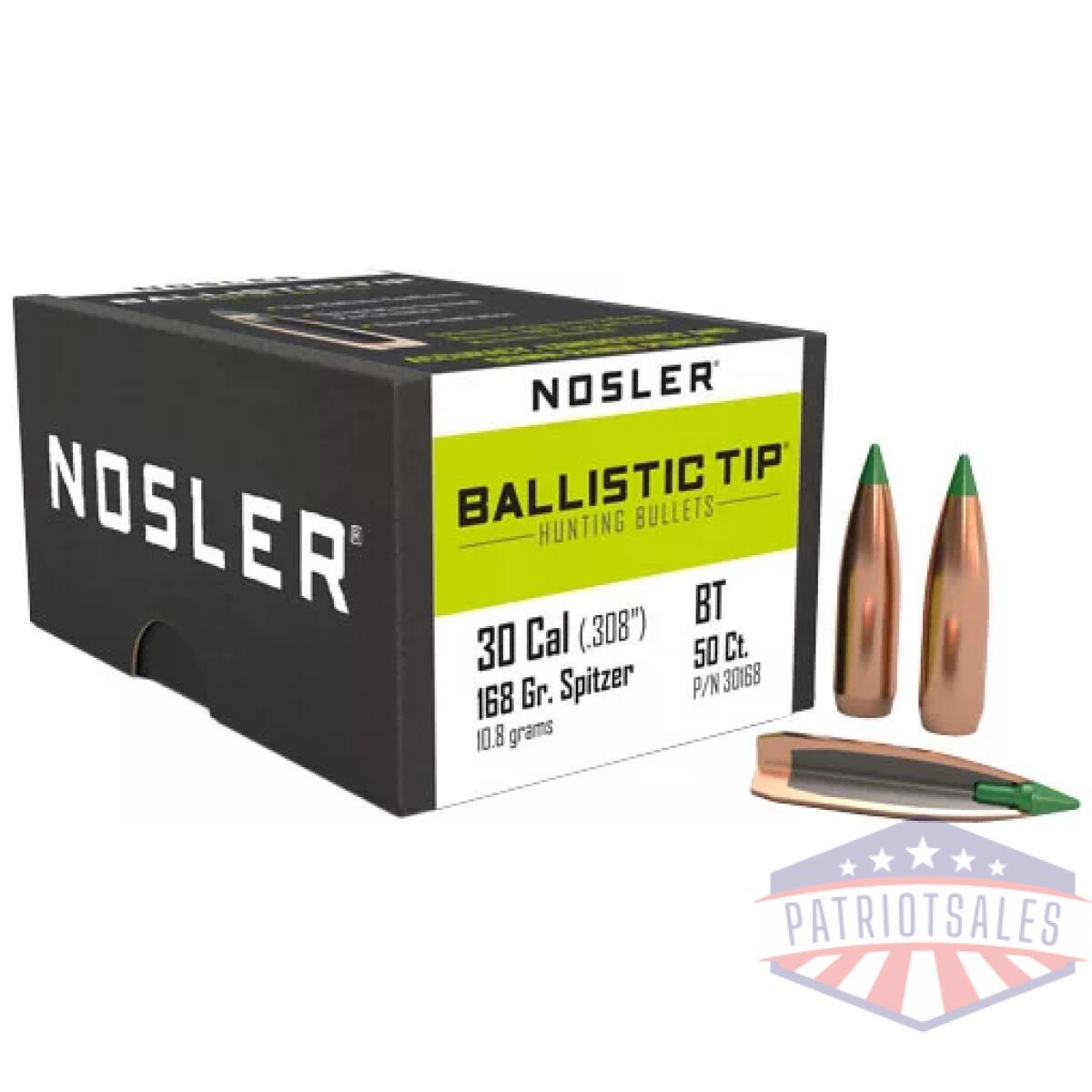 N30168_1. Webp - nosler bullets 30 cal. 308 - 168gr ballistic tip 50ct - n30168 1