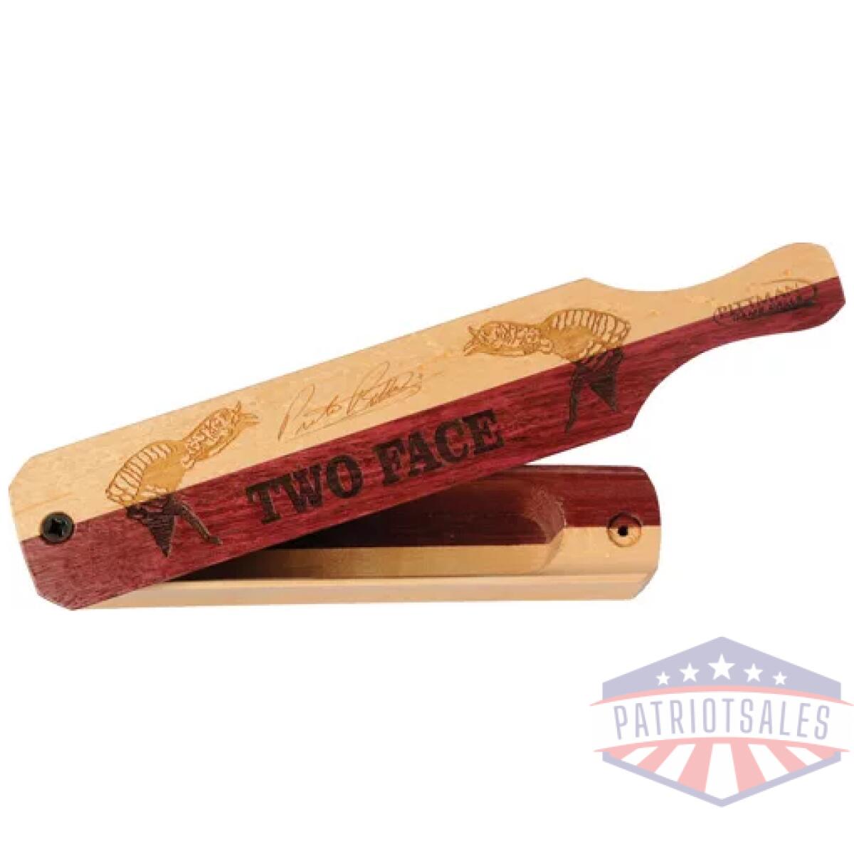 P401. Webp - pittman game calls two face - box turkey call prpl hrt/maple - p401