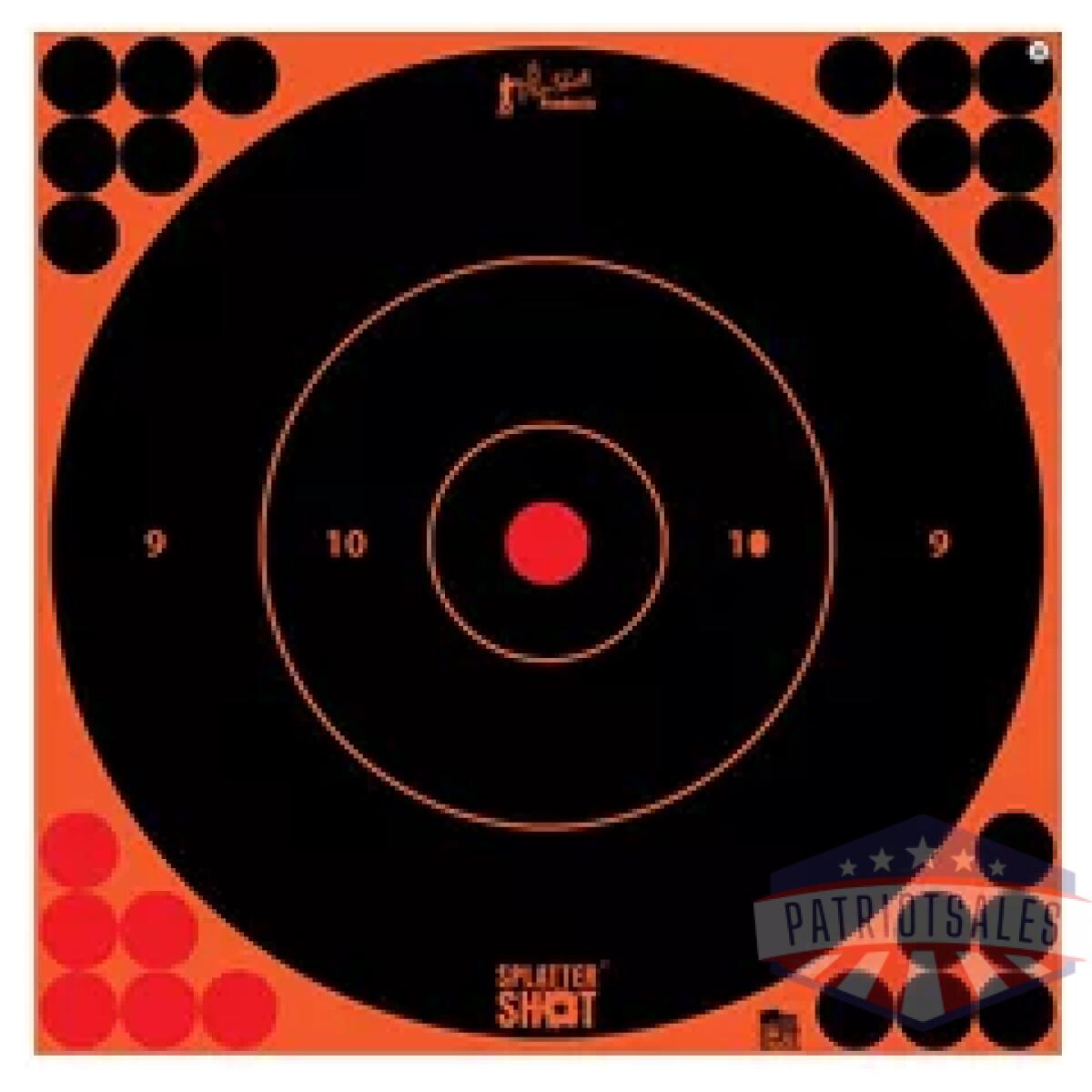 Pro12b-ornge-5pk_1. Webp - pro-shot target 12" orn bullseye 5pk - pro12b ornge 5pk 1