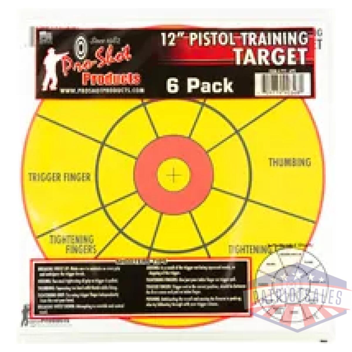 Proptt-6pk_1-1. Webp - proshot 12" bullseye pistol trng 6pk - proptt 6pk 1 1