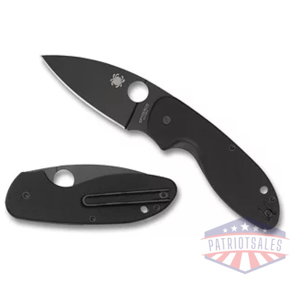 Spyc216gpbbk_1. Webp - spyderco efficient g-10 black plaine - spyc216gpbbk 1