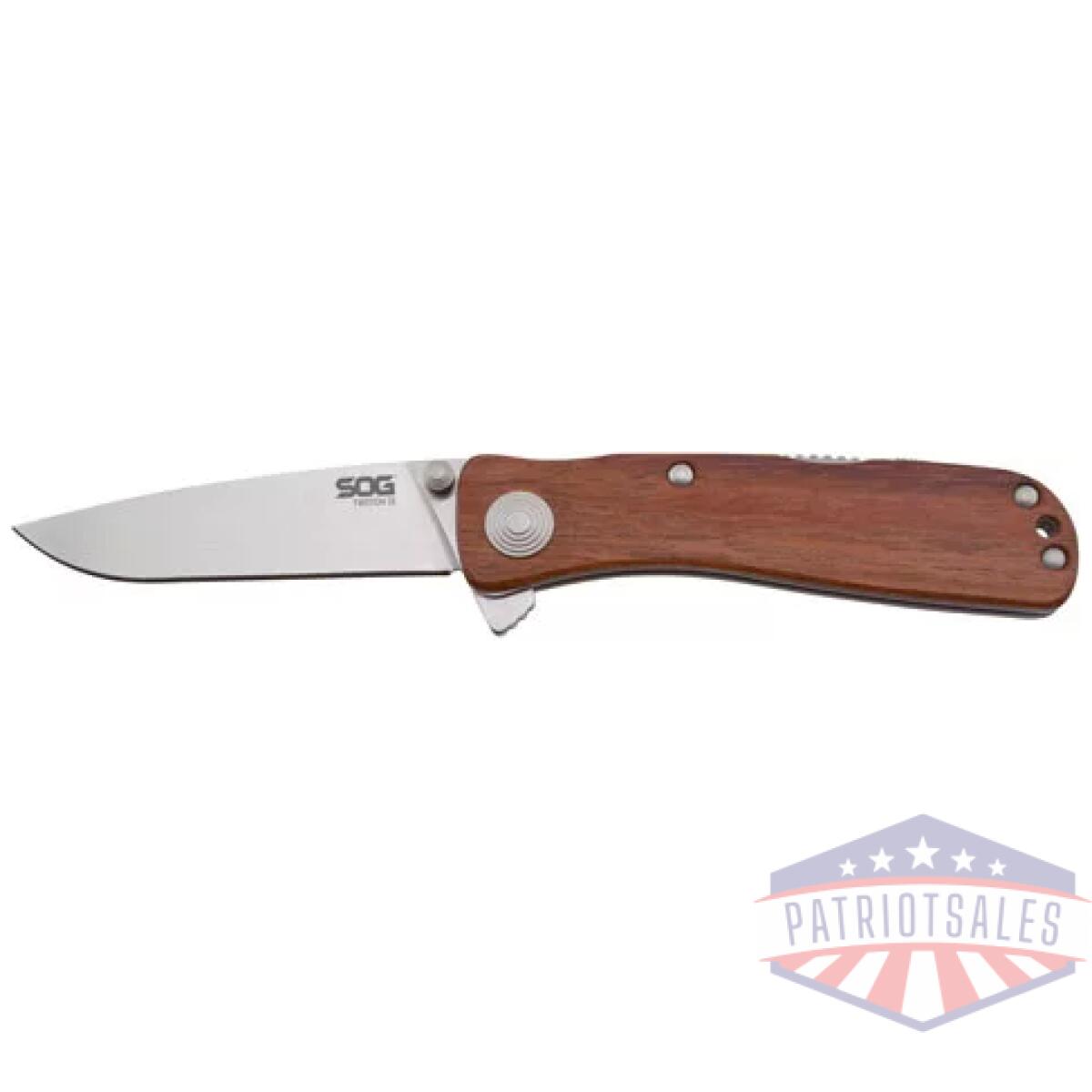 Twi17cp. Webp - sog knife twitch ii - satin polish wood handle - twi17cp