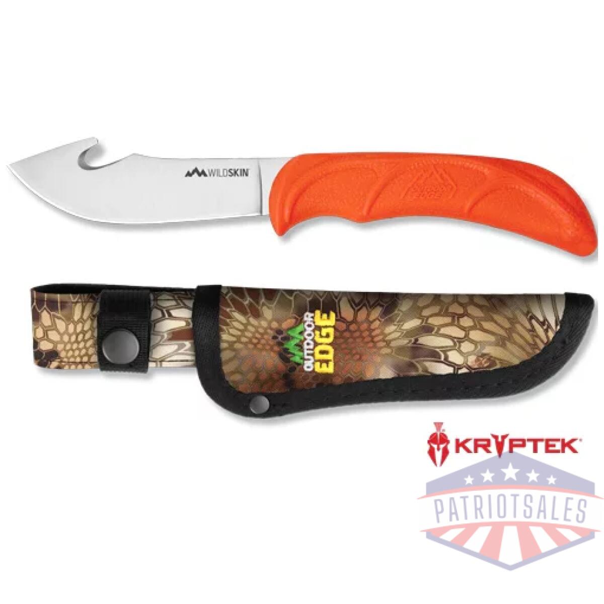 Ws10c_1. Webp - outdoor edge wild skin 4. 0" - guthook knife w/ mo sheath - ws10c 1