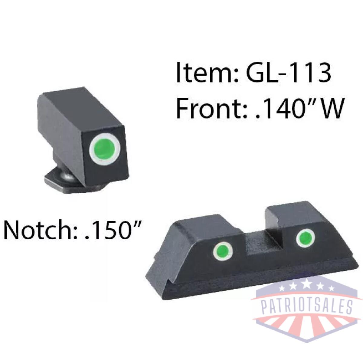 Https3a2f2fmedia. Chattanoogashooting. Com2fimages2fproduct2fkqgl1132fkqgl113. Webp - ameriglo classic style 3-dot night sight set for select glocks / front tritium - green / front outline - white / rear tritium - green / rear outline - https3a2f2fmedia. Chattanoogashooting. Com2fimages2fproduct2fkqgl1132fkqgl113