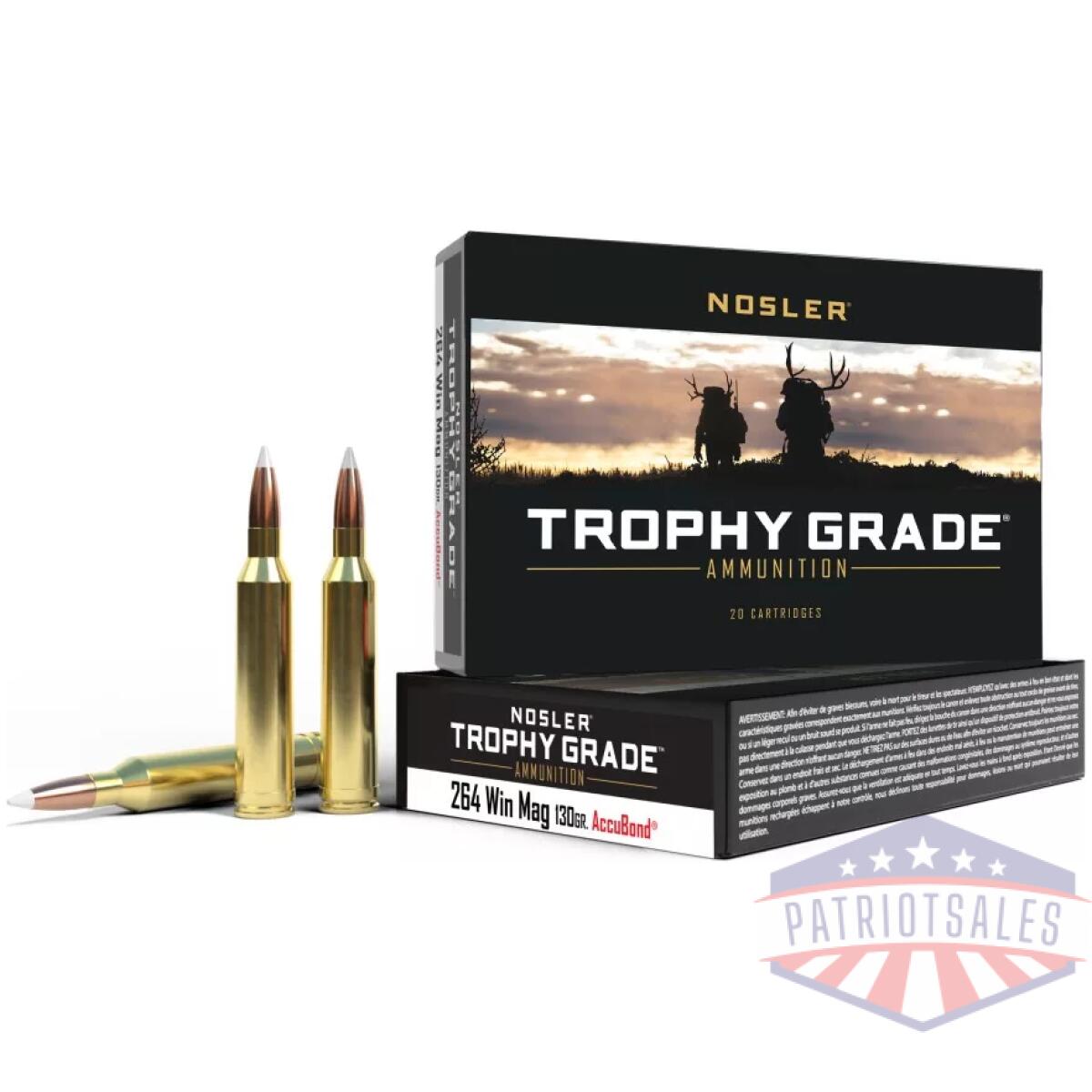 Https3a2f2fmedia. Chattanoogashooting. Com2fimages2fproduct2fno600192fno60019-1. Webp - nosler trophy grade rifle ammunition. 264 win 130 gr ab 3100 fps - 20/ct - https3a2f2fmedia. Chattanoogashooting. Com2fimages2fproduct2fno600192fno60019 1