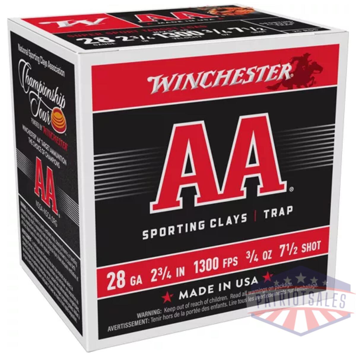 Aasc287_1. Webp - winchester aa 28ga 2. 75" 3/4oz - #7. 5 1300fps 250rd case lot - aasc287 1