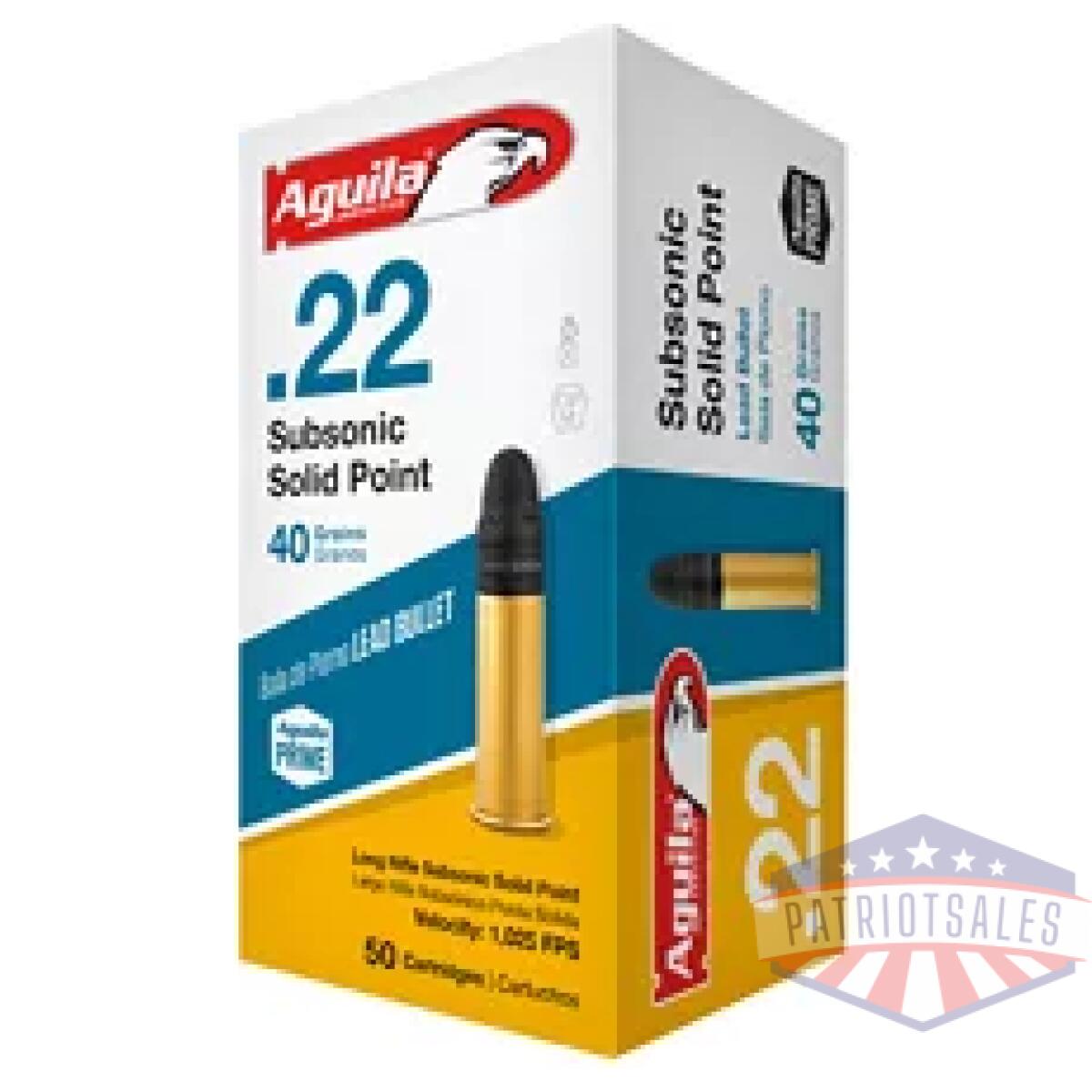 Aga1b220269_1. Webp - aguila 22lr subsonic 40gr 50/1000 - aga1b220269 1