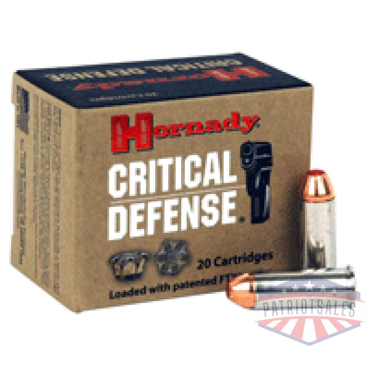 Ahdy90700. Gif - hornady critical defense 44 sw - special 165gr ftx 20rd 10bx/cs - ahdy90700