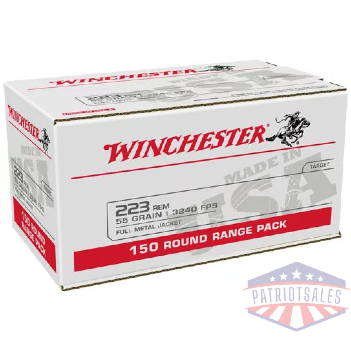 Aw223150. Webp - winchester usa 223 rem 55gr - fmj 600rd case lot - aw223150