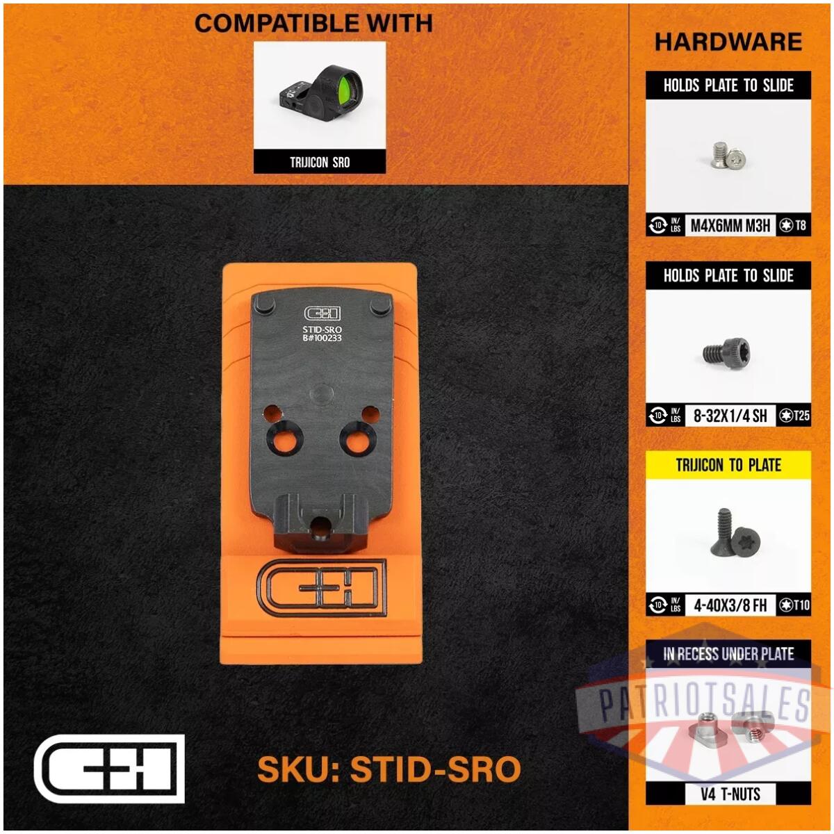 Chp-stid-sro. Webp - optics adapter plate - staccato duo low witness - chp stid sro