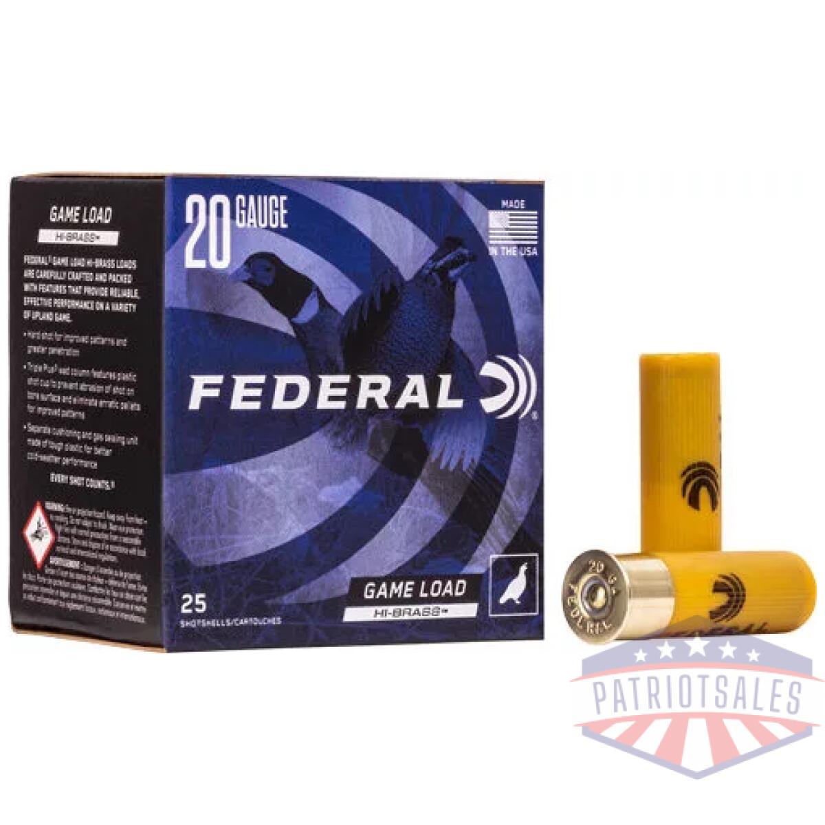 Ah2044. Webp - federal game load 20ga 2. 75" - 1oz #4 25rd 10bx/cs - ah2044